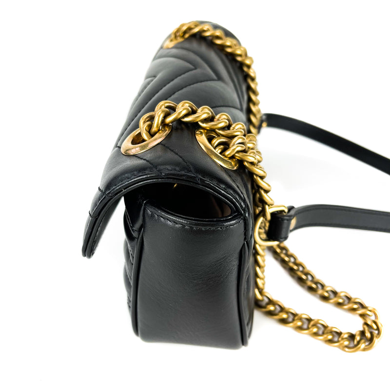 GG Marmont Black Mini Matelassé Shoulder Bag