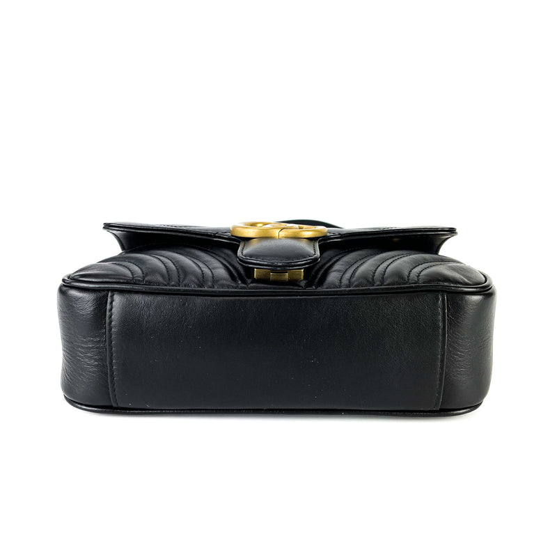 GG Marmont Black Mini Matelassé Shoulder Bag