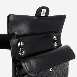 Vintage Double Flap Lambskin M/L in Black SHW
