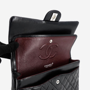Vintage Double Flap Lambskin M/L in Black SHW