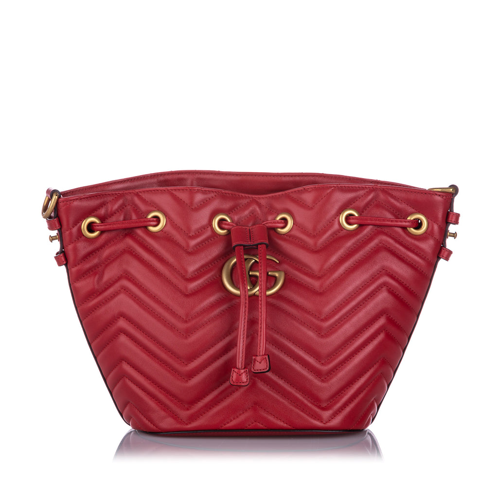 GG Marmont Bucket Bag Red