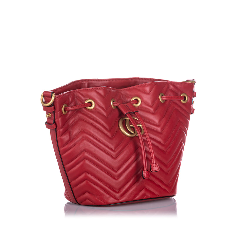 GG Marmont Bucket Bag Red