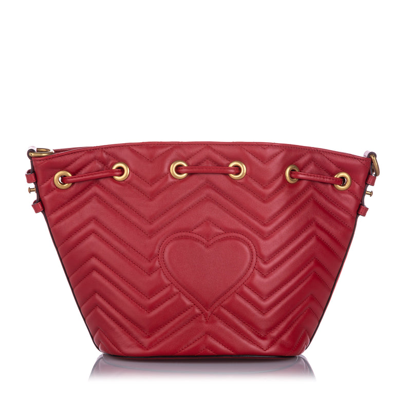 GG Marmont Bucket Bag Red