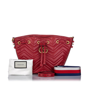 GG Marmont Bucket Bag Red
