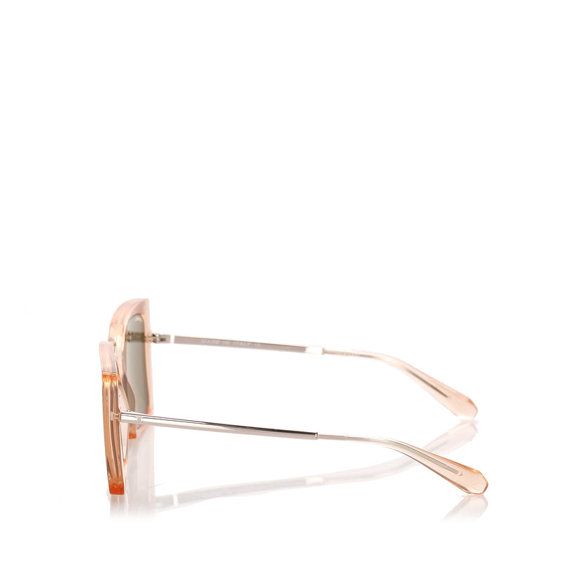 Square Tinted Sunglasses Brown and Beige SHW