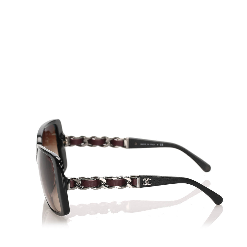 Square Tinted Sunglasses Black and Brown SHW