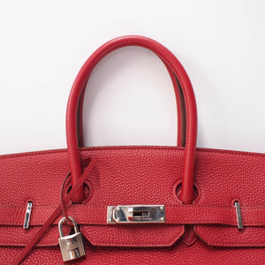 Birkin 35 Rouge Grenade with Palladium Hardware