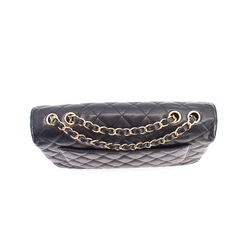 Single Flap Jumbo caviar leather black with ghw