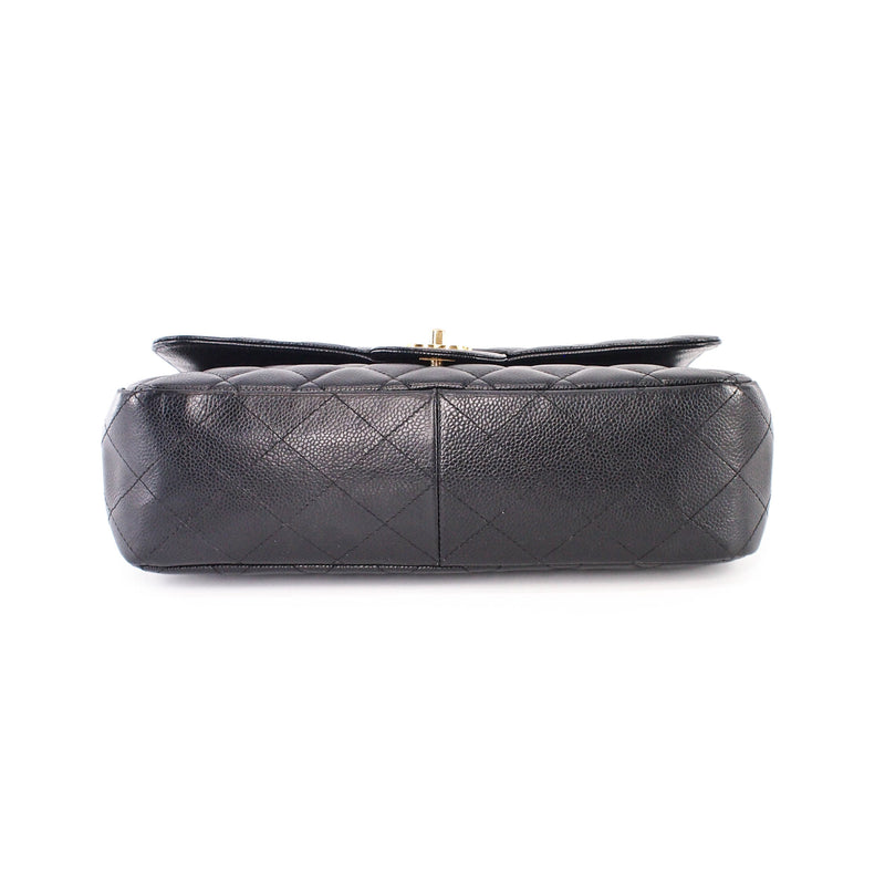 Single Flap Jumbo caviar leather black with ghw