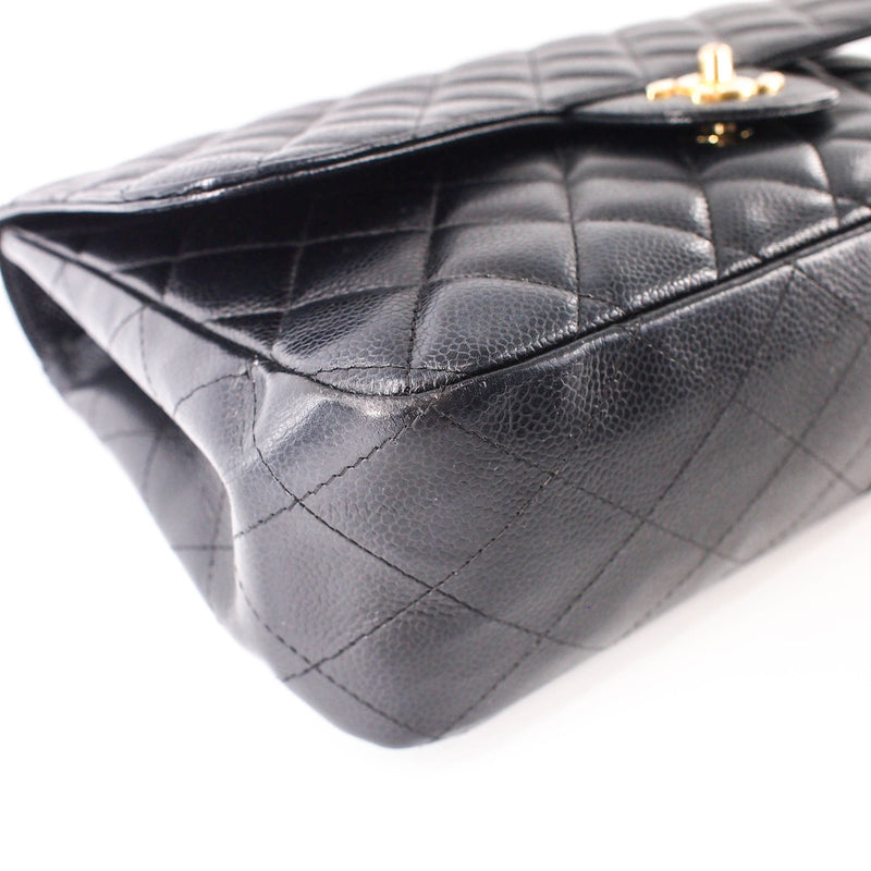 Single Flap Jumbo caviar leather black with ghw