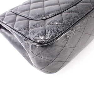 Single Flap Jumbo caviar leather black with ghw