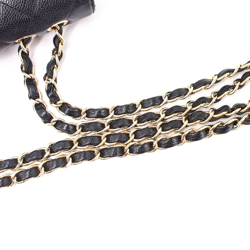 Single Flap Jumbo caviar leather black with ghw