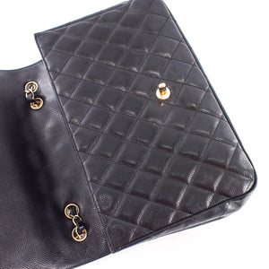 Single Flap Jumbo caviar leather black with ghw