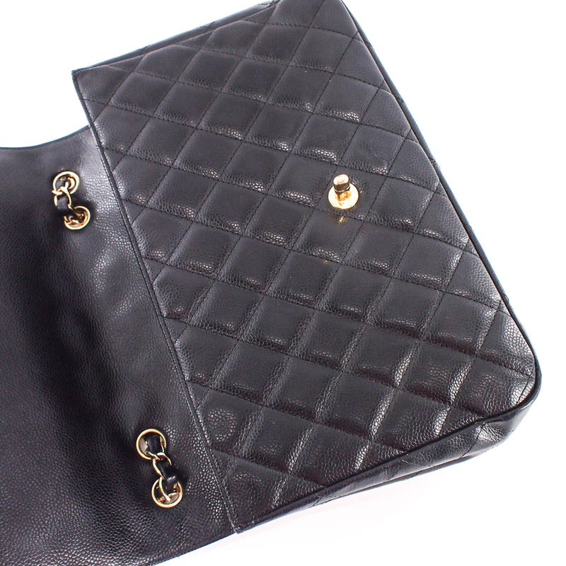 Single Flap Jumbo caviar leather black with ghw