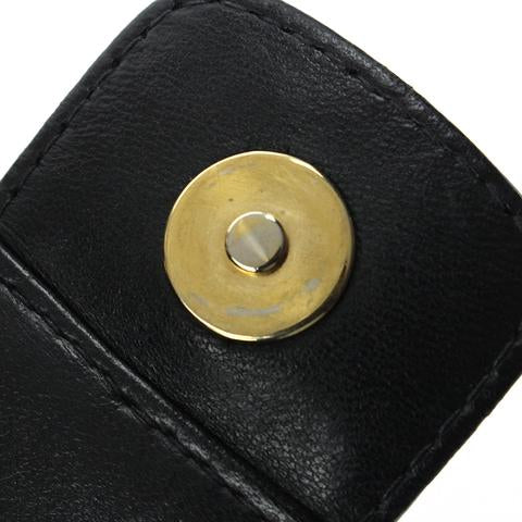 Small Chocolate Bar Flap Lambskin Black GHW
