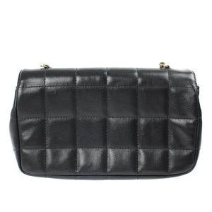 Small Chocolate Bar Flap Lambskin Black GHW