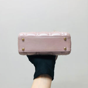 Mini Lady Dior Bag In Baby Pearly Pink with Light Gold Hardware