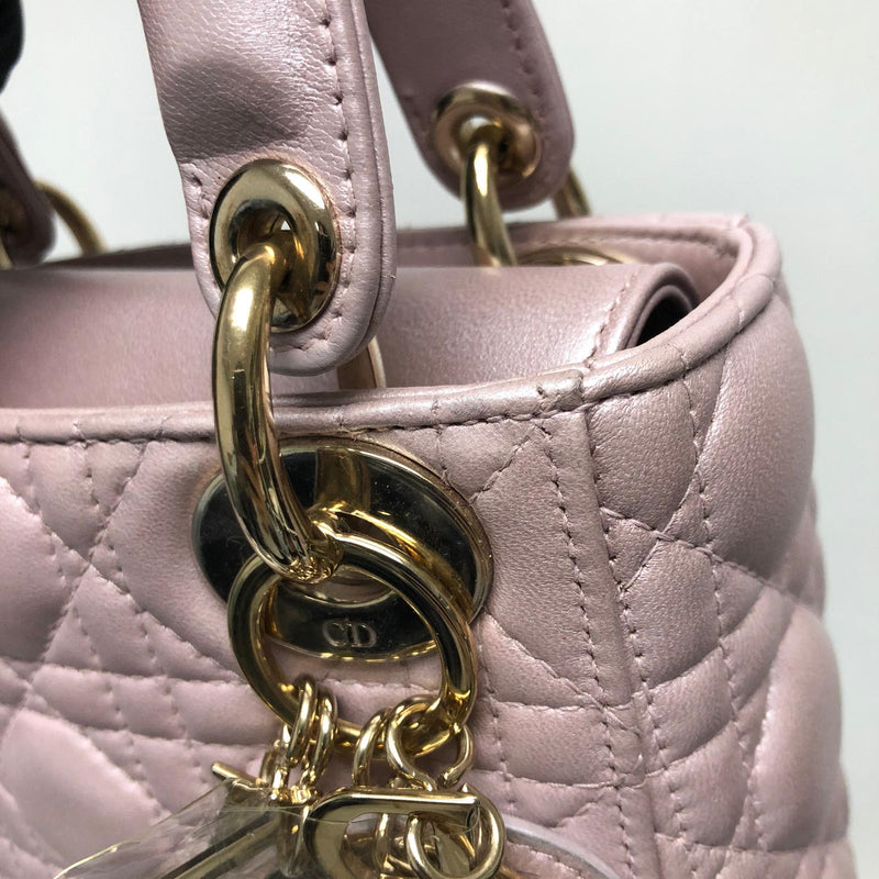 Mini Lady Dior Bag In Baby Pearly Pink with Light Gold Hardware