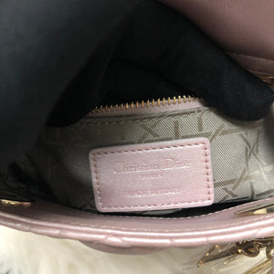 Mini Lady Dior Bag In Baby Pearly Pink with Light Gold Hardware