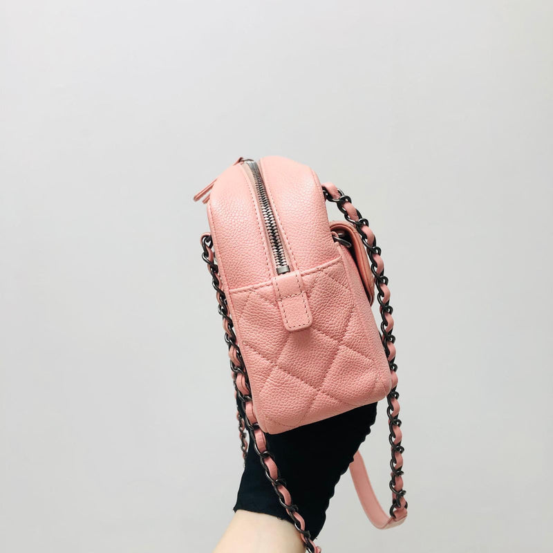 Pink Caviar and Quilted Lambskin Leather Coco Break Camera Bag