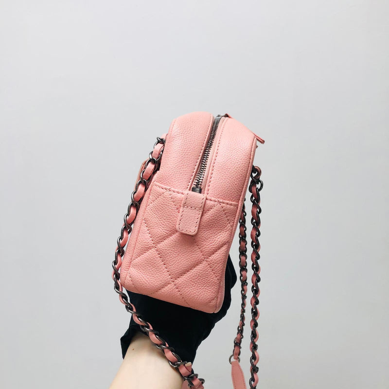 Pink Caviar and Quilted Lambskin Leather Coco Break Camera Bag