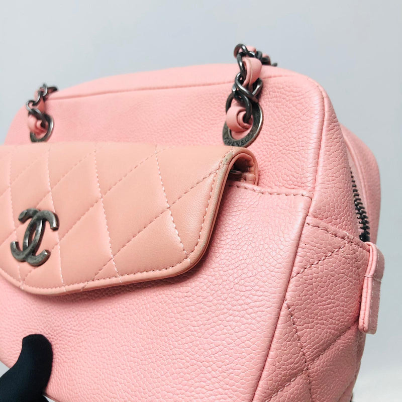 Pink Caviar and Quilted Lambskin Leather Coco Break Camera Bag