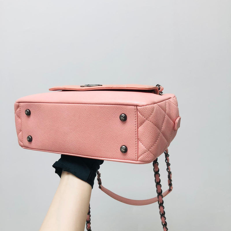 Pink Caviar and Quilted Lambskin Leather Coco Break Camera Bag