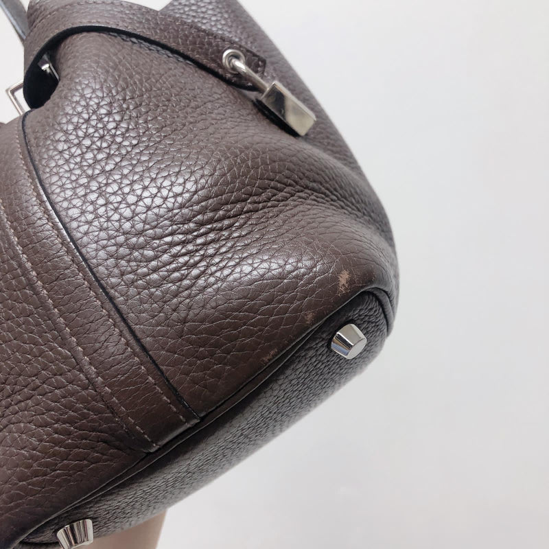 Hermes Picotin Lock 18 Taurillon Clemence Leather Hobo Bag Burgundy