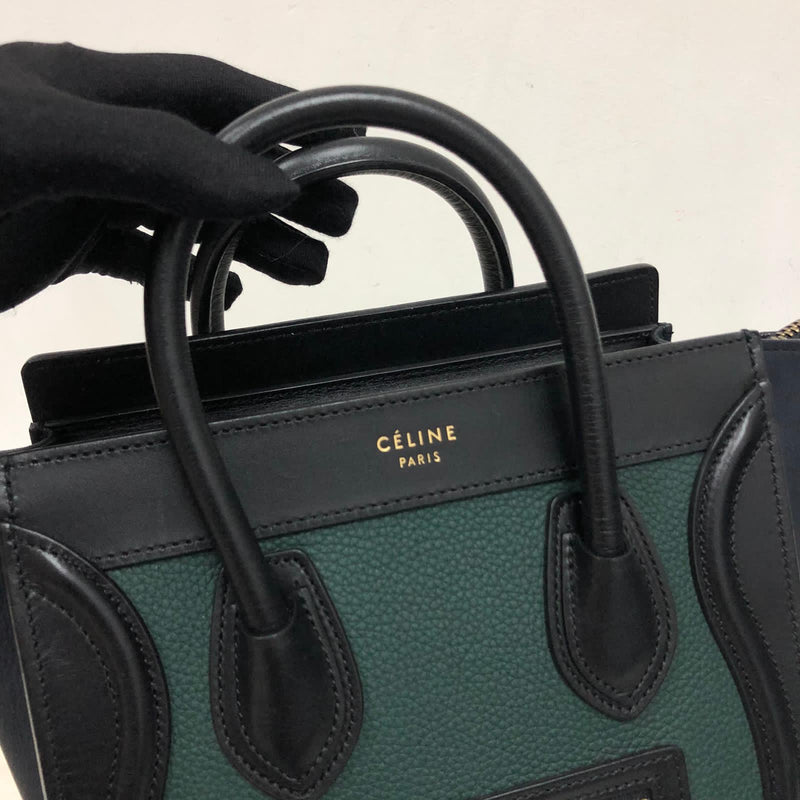 Bi-Coloured Nano Luggage Tote Green/Black