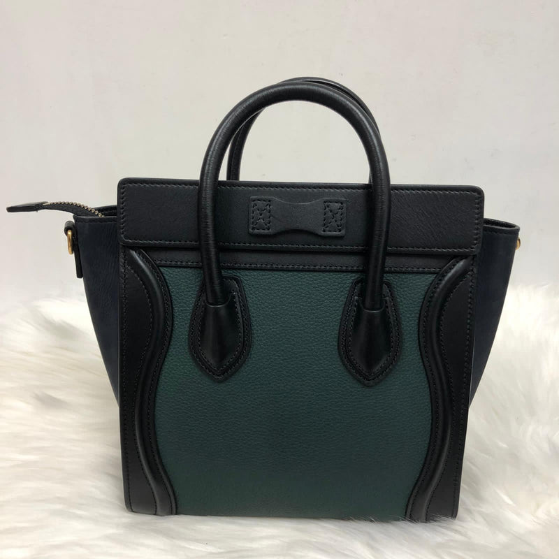 Bi-Coloured Nano Luggage Tote Green/Black