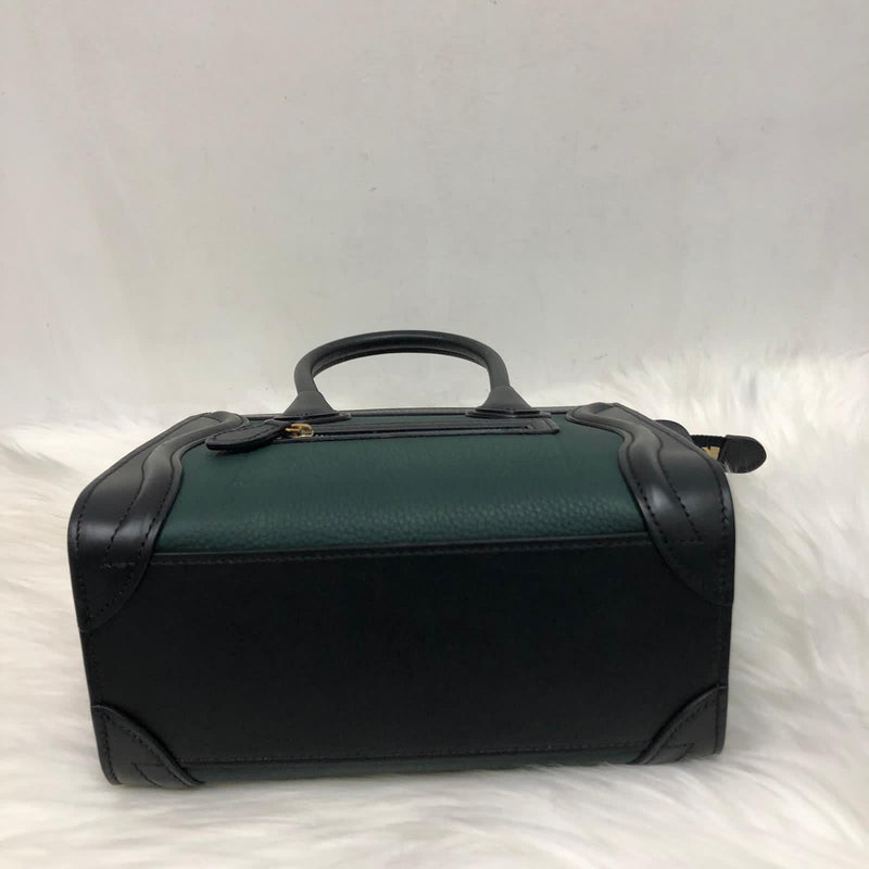 Bi-Coloured Nano Luggage Tote Green/Black