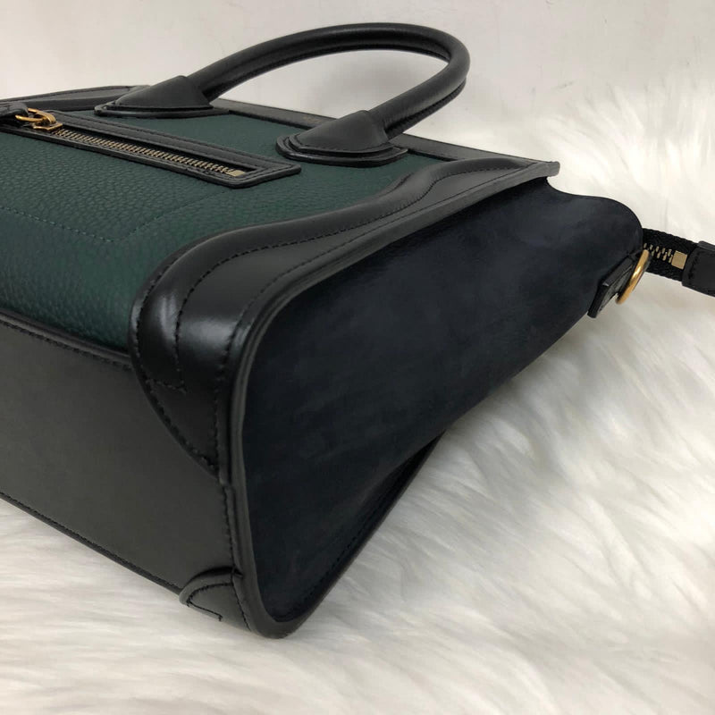 Bi-Coloured Nano Luggage Tote Green/Black