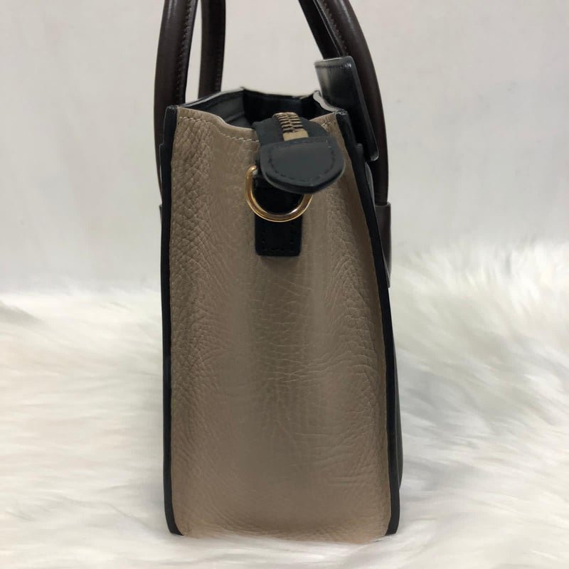 Tri-Coloured Nano Luggage Tote in Cobalt/Black/Tan
