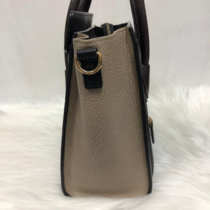 Tri-Coloured Nano Luggage Tote in Cobalt/Black/Tan