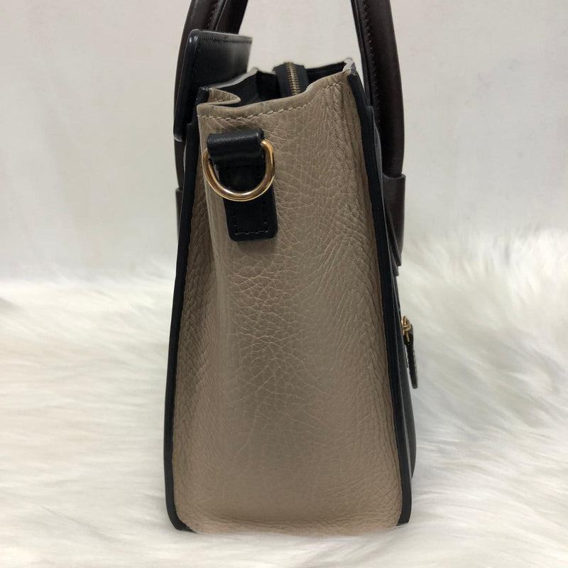 Tri-Coloured Nano Luggage Tote in Cobalt/Black/Tan