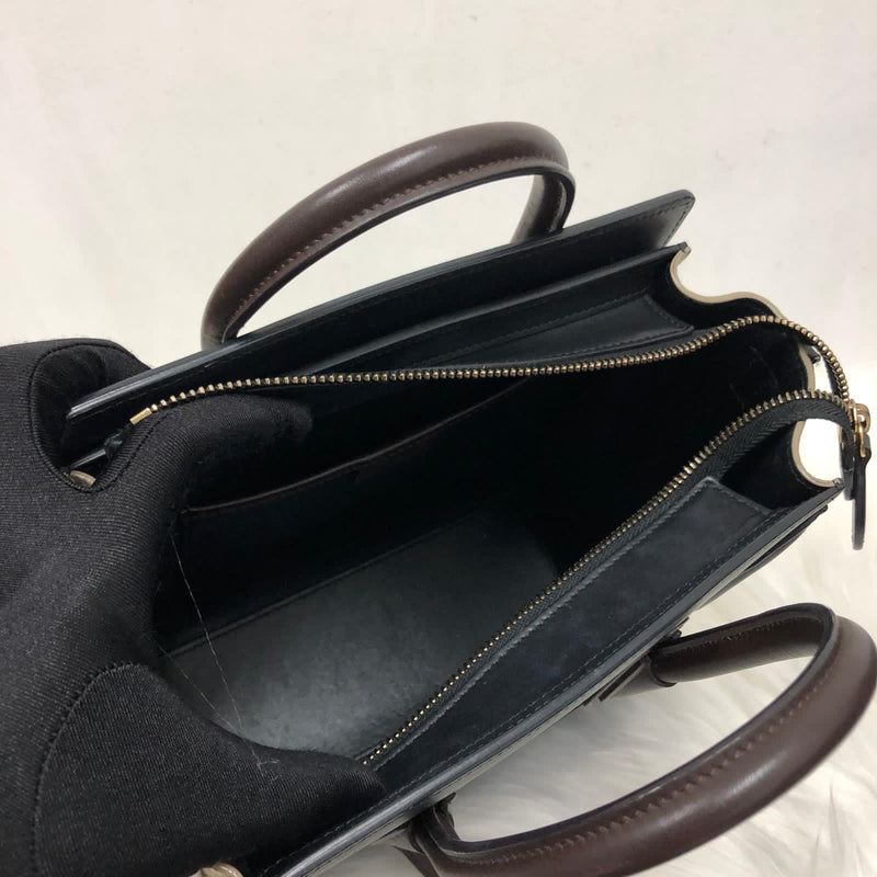 Tri-Coloured Nano Luggage Tote in Cobalt/Black/Tan
