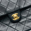Vintage Mini Square Flap Lambskin Bag in Black Quilted Lambskin Leather GHW