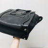 Mini Luggage in Black Leather with Silver Hardware