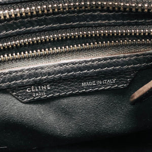 Mini Luggage in Black Leather with Silver Hardware