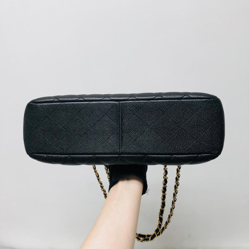 Classic Single Flap Jumbo Bag in Black Caviar with GHW