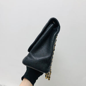 Classic Single Flap Jumbo Bag in Black Caviar with GHW
