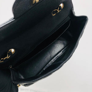 Classic Single Flap Jumbo Bag in Black Caviar with GHW