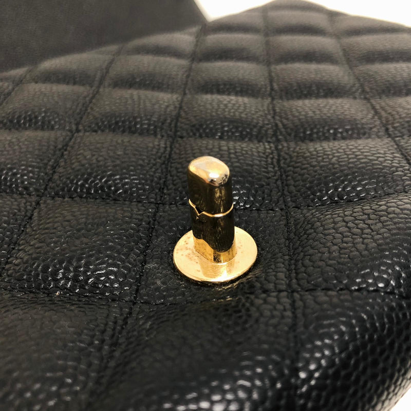 Classic Single Flap Jumbo Bag in Black Caviar with GHW