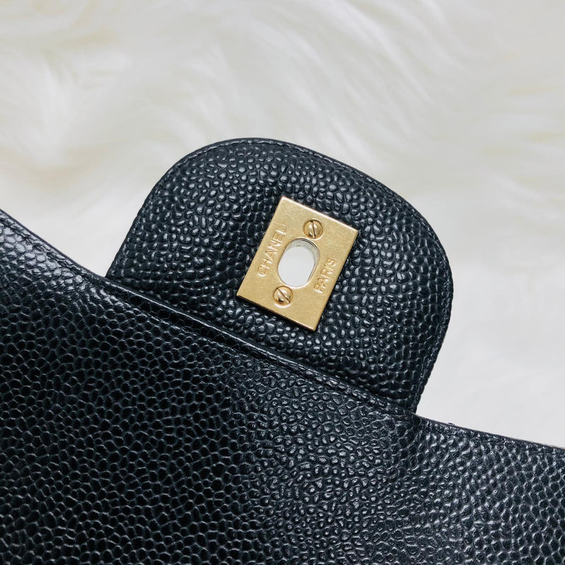 $6000 Chanel Classic Black Caviar Leather Jumbo Single Flap Shoulder Bag  Purse GHW - Lust4Labels