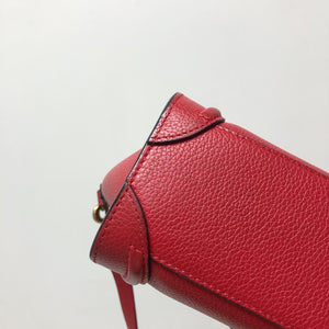 Red Leather Nano Luggage Tote