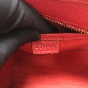 Red Leather Nano Luggage Tote