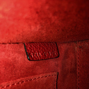 Red Leather Nano Luggage Tote