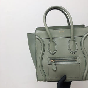 Mini Luggage in Smooth Calfskin Leather Tote - Almond