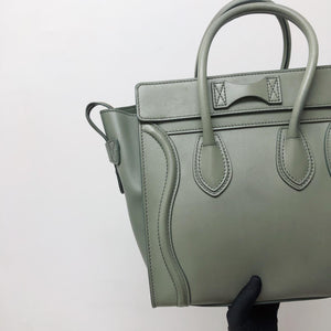 Mini Luggage in Smooth Calfskin Leather Tote - Almond
