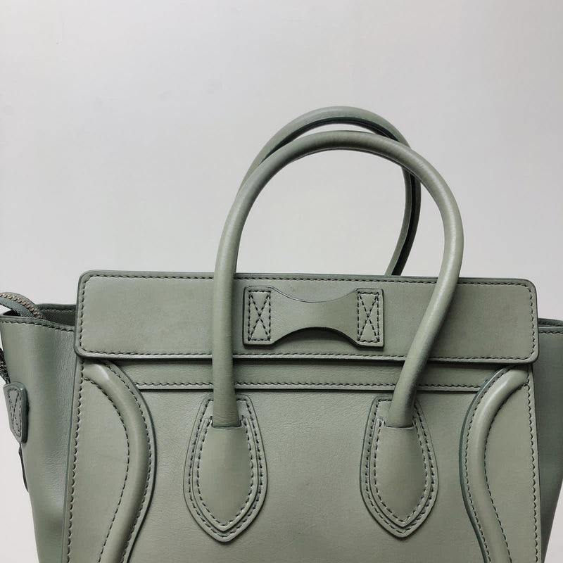 Mini Luggage in Smooth Calfskin Leather Tote - Almond